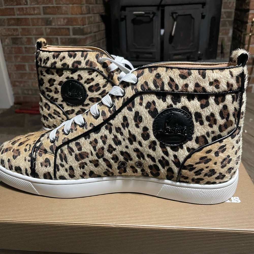 Christian Louboutin Leopard Print Red Bottom’s Men’s Size 46/US 12 - Picture 2 of 7